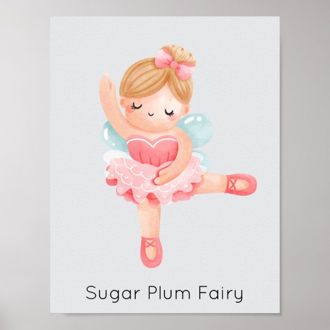 Nutcracker Pink Sugar Plum Fee Weihnachten Poster (Vorne)