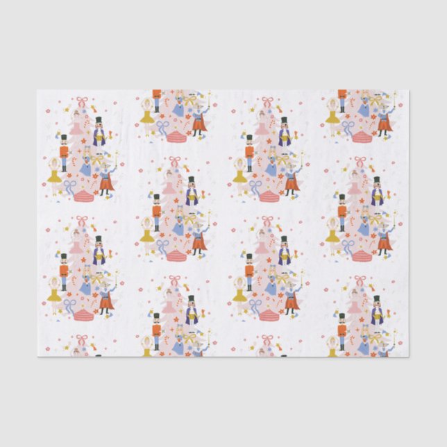 Nutcracker Pink Weihnachtsbaum Urlaub Seidenpapier (Vorderseite)