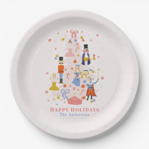 Nutcracker Pink Weihnachtsbaum Weihnachtspapierpla Pappteller