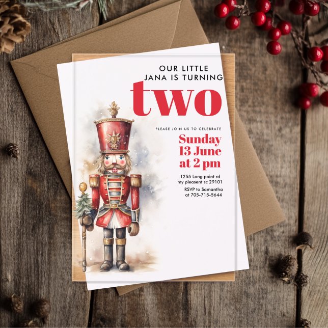 Nutcracker Red Magic Birthday | festlich Acryleinladungen (Von Creator hochgeladen)