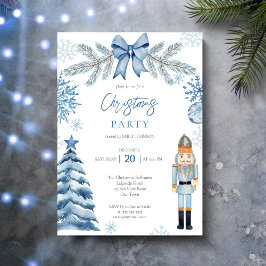 Nutcracker silberblau-blauer Bug Weihnachten Party Einladung