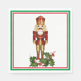 Nutcracker Soldier Christmas Holly Paper Napkin Serviette