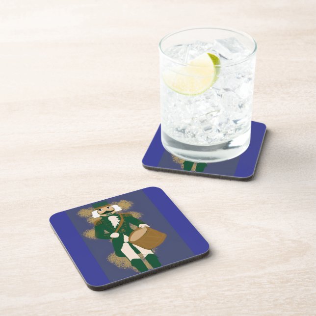 Nutcracker Soldier Plastic Coasters Navy Blue Getränkeuntersetzer (Rechte Seite)