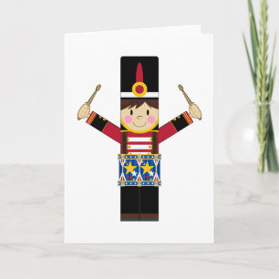 Nutcracker Soldier Playing Drums Card Feiertagskarte