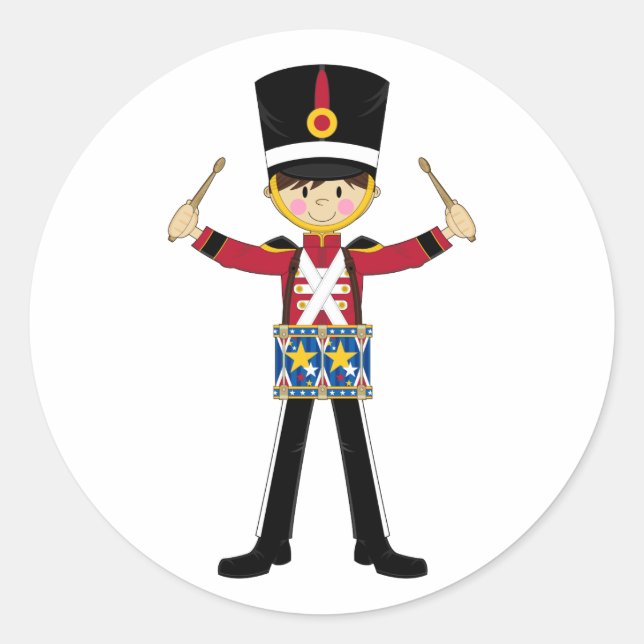 Nutcracker Soldier Playing Drums Sticker (Vorderseite)
