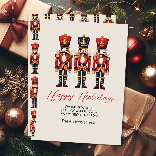 Nutcracker Soldiers Happy Holiday Cards Feiertagskarte (Von Creator hochgeladen)