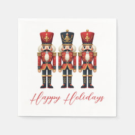 Nutcracker Soldiers Happy Holiday Serviette
