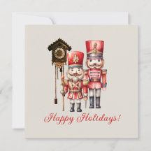 Nutcracker Soldiers Happy Holidays Cuckoo