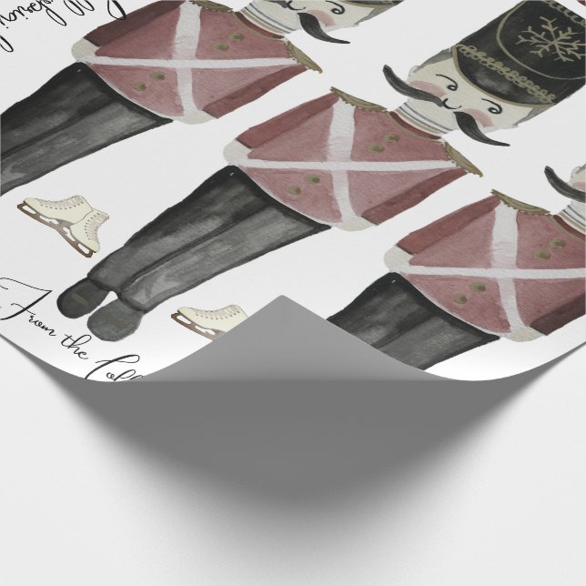 Nutcracker Soldiers & Ice Skate Wrapping Paper Geschenkpapier (Ecke)