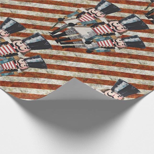 Nutcracker Soldiers Stripes  Geschenkpapier (Ecke)