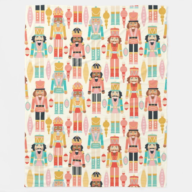 Nutcracker Soldiers und Ornamente Fleecedecke (Vorderseite)