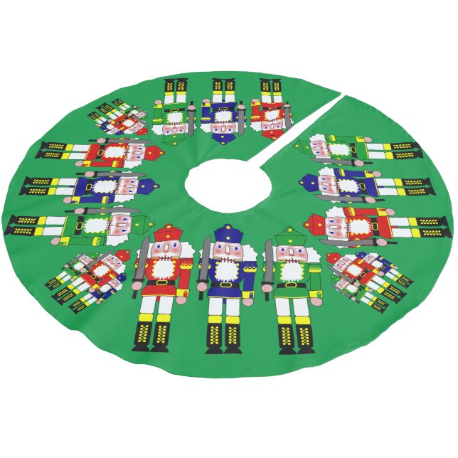 Nutcracker Soldiers Weihnachten Polyester Weihnachtsbaumdecke (Schrägansicht)