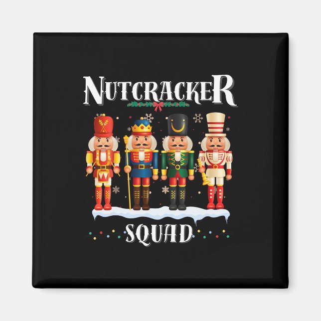 Nutcracker Squad Christmas Pajama Holiday Fun Fest Magnet (Vorne)