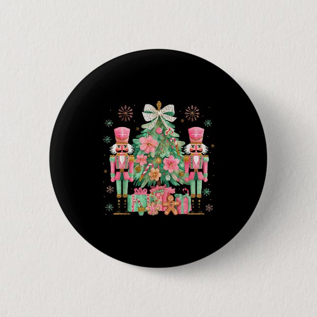 Nutcracker Squad Christmas Tree Ballet Dance Women Button (Vorderseite)