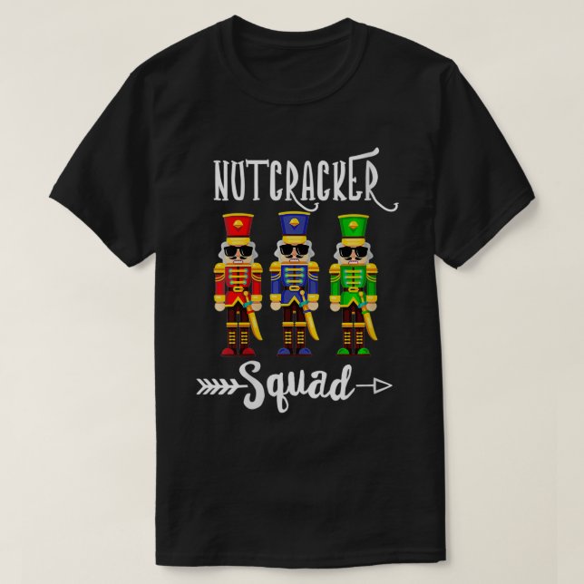 Nutcracker Squad, Funny Christmas Nutcracke T-Shirt (Design vorne)