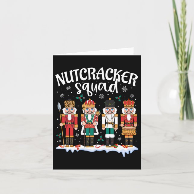 Nutcracker Squad Holiday Weihnachtsjunge Mädchen F Karte (Vorderseite)