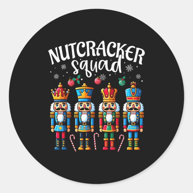 Nutcracker Squad Pajama Merry Christmas Toddler Bo Runder Aufkleber (Vorderseite)
