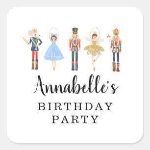 Nutcracker Square Stickers, Gefallen Stickers