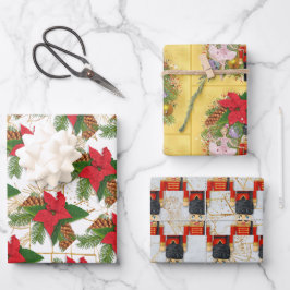 Nutcracker Sugar Plum Fairy Poinsettia Weihnachten Geschenkpapier Set