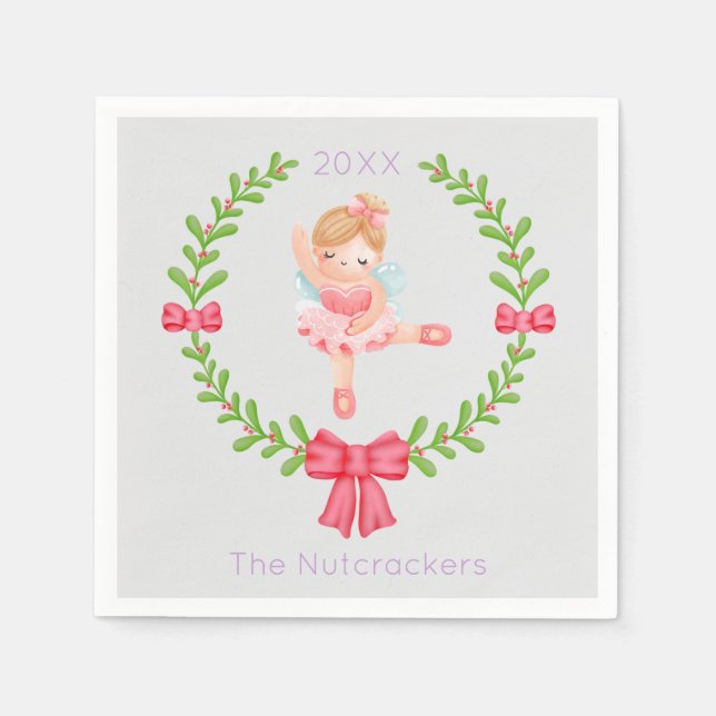 Nutcracker Sugar Plum Fairy Weihnachten Serviette (Vorderseite)