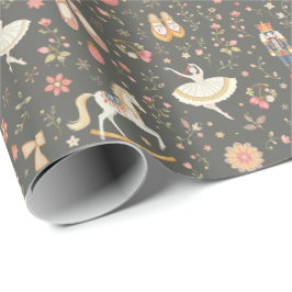 Nutcracker Suite Ballerina Horse Gray Geschenkpapier