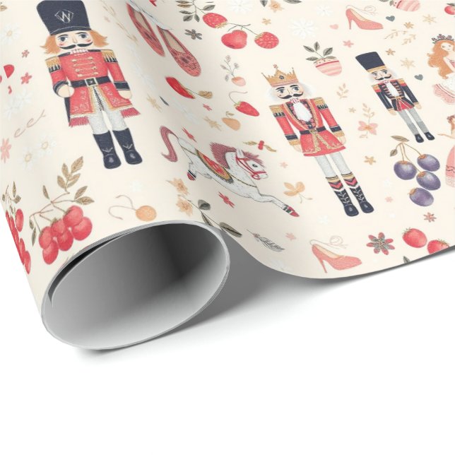 Nutcracker Suite Sugar Plum Fairy Pferde Geschenkpapier (Rolleneckpunkt)