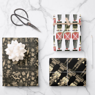 Nutcracker Suite Toy Soldiers Rocking Pferde   Geschenkpapier Set