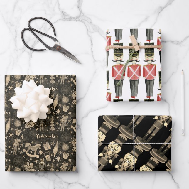 Nutcracker Suite Toy Soldiers Rocking Pferde | Geschenkpapier Set (Vorderseite)