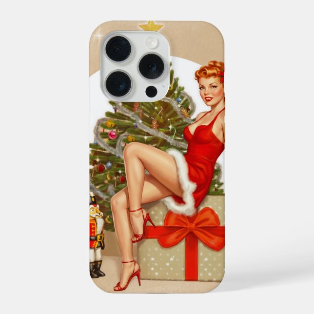 Nutcracker Süße Retro-Pinup-Weihnachten-iPhone-Hül iPhone 15 Pro Hülle (Rückseite)