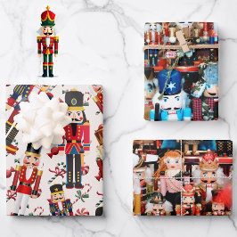 Nutcracker Toss Christmas Candy 3 Geschenkpapier Set