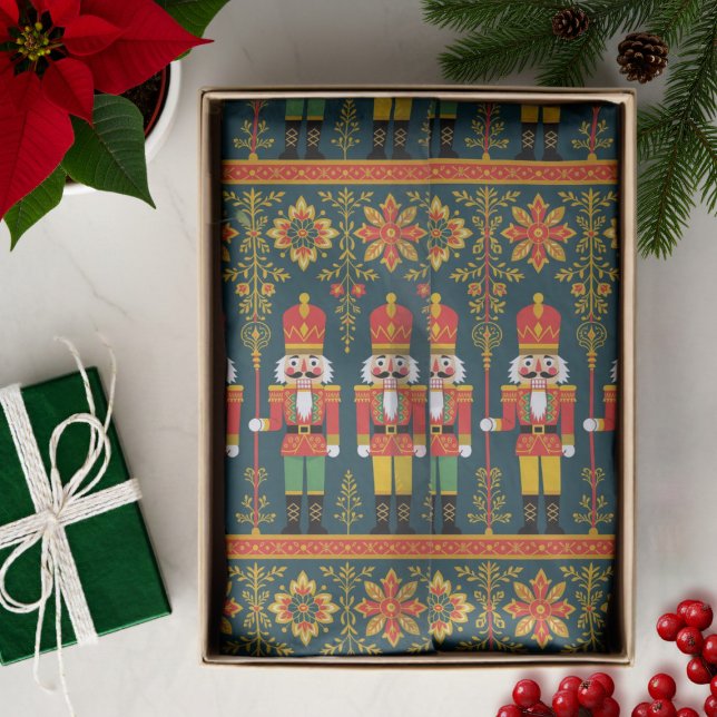 Nutcracker Tower Soldier Muster Weihnachtsfeiertag Seidenpapier (Von Creator hochgeladen)