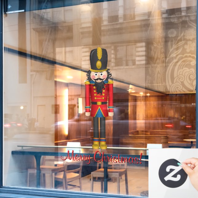 Nutcracker Toy Soldier Weihnachtsklammer Fensteraufkleber (Café-Fenster)