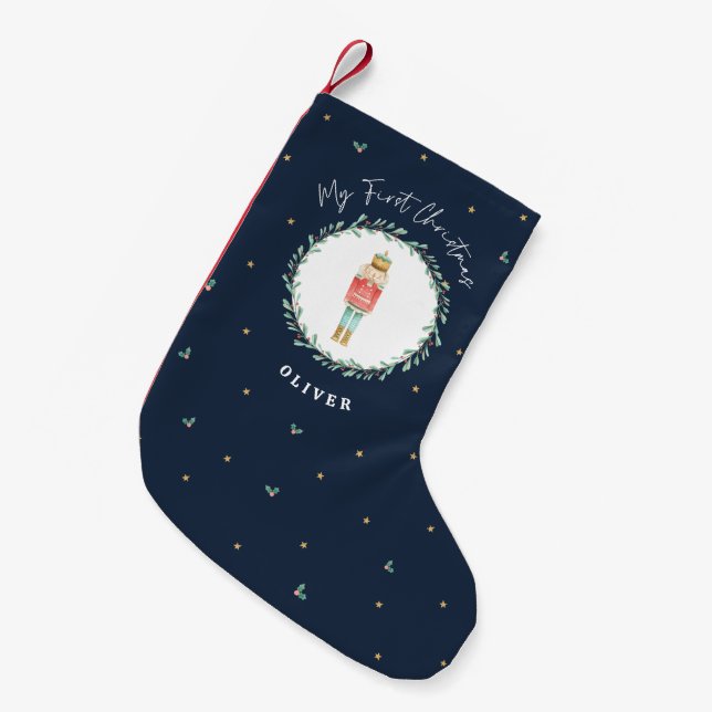 Nutcracker traditionelle botanische Weihnachtsnach Kleiner Weihnachtsstrumpf (Vorderansicht (hängend))
