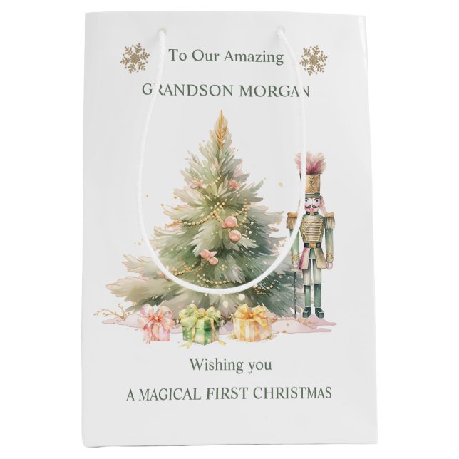 Nutcracker Tree Baby 1st Christmas Cadeau Sac (Devant)