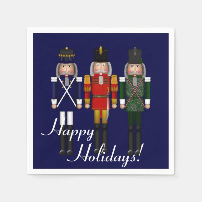 Nutcracker Trio-Blue PAPER PARTY NAPKINS Serviette (Vorderseite)