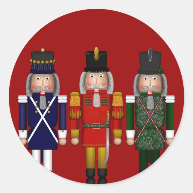 Nutcracker Trio, Red-ROUND STICKERS (Vorderseite)