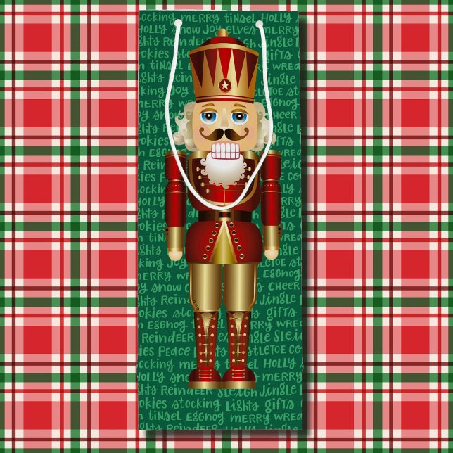Nutcracker und Weihnachtswörter groß Geschenktüte Für Weinflaschen (Von Creator hochgeladen)