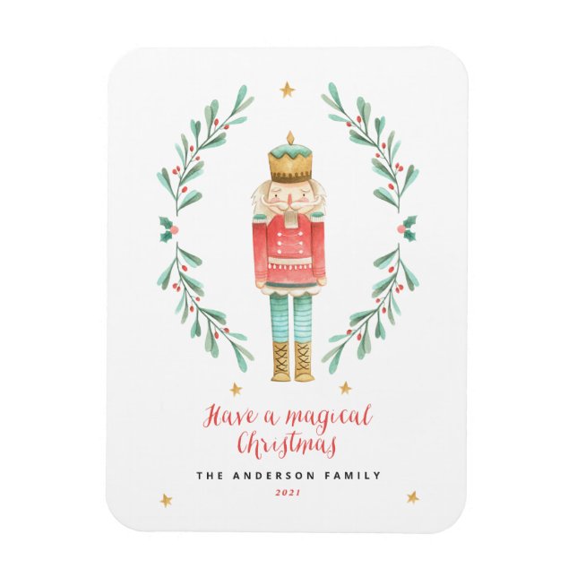Nutcracker watercolor botanical cute magnet (Vertikal)