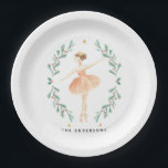 Nutcracker watercolor botanical cute pappteller<br><div class="desc">Nutcracker Aquarell botanische niedliche Weihnachtsfeiertage Design</div>