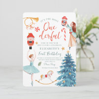 Nutcracker Watercolor Onederful Baby Birthday
