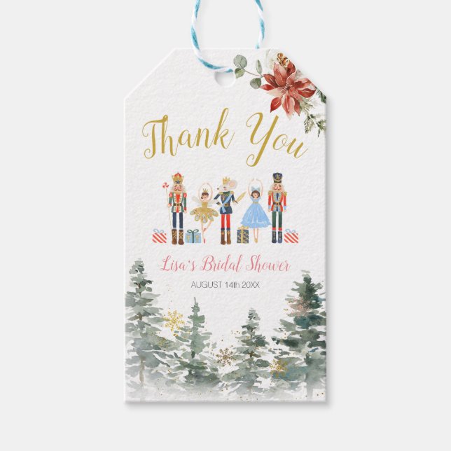 Nutcracker Weihnachts-Brautparty Tee-Gefallen Geschenkanhänger (Vorderseite)