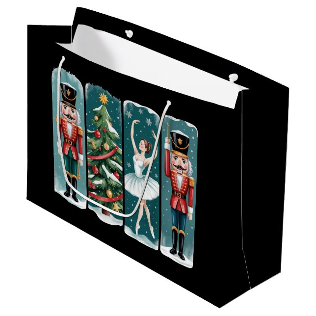 Nutcracker Weihnachtsballenszene Große Geschenktüte (Vorderseite Schrägansicht)