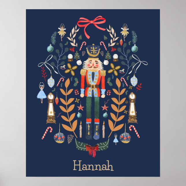 Nutcracker Weihnachtsballett-Individuelle Name Poster (Vorne)
