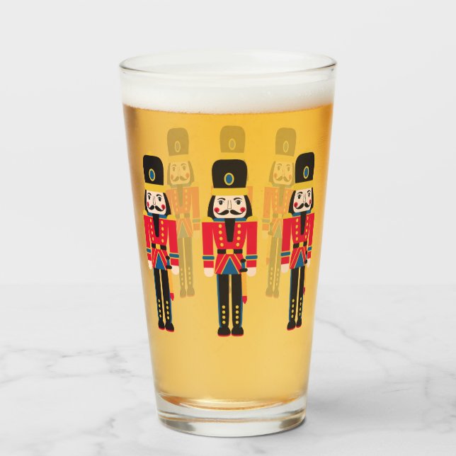 Nutcracker Weihnachtsgeschenk dekorative Bierkrebs Glas (Vorne (Gefüllt))