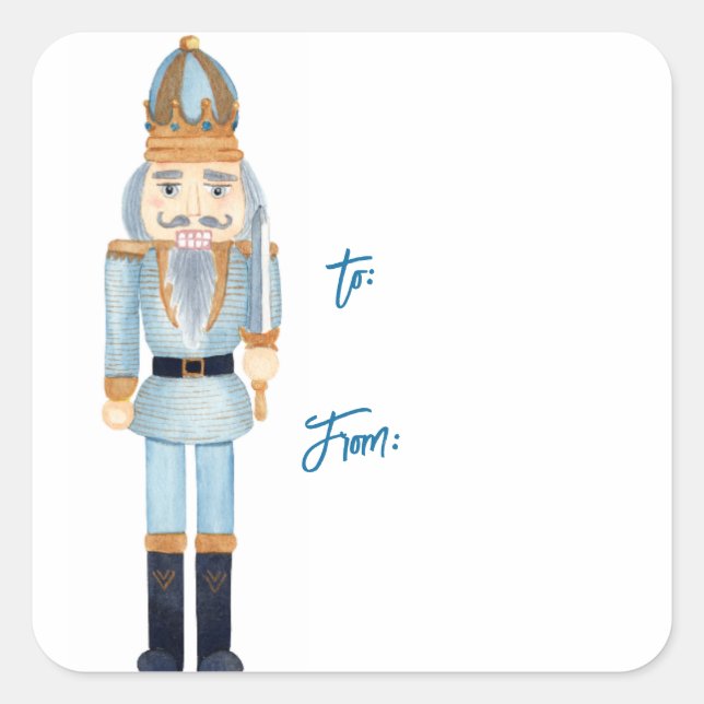 Nutcracker Weihnachtsgeschenkaufkleber Quadratischer Aufkleber (Vorderseite)