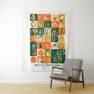 Nutcracker Weihnachtskalender Wandteppich