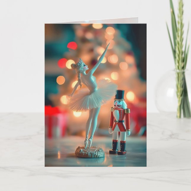 Nutcracker Weihnachtskarte - 5 Zoll x 7 Zoll Dankeskarte (Vorderseite)