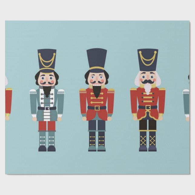 Nutcracker Weihnachtsmuster Geschenkpapier (Flach)