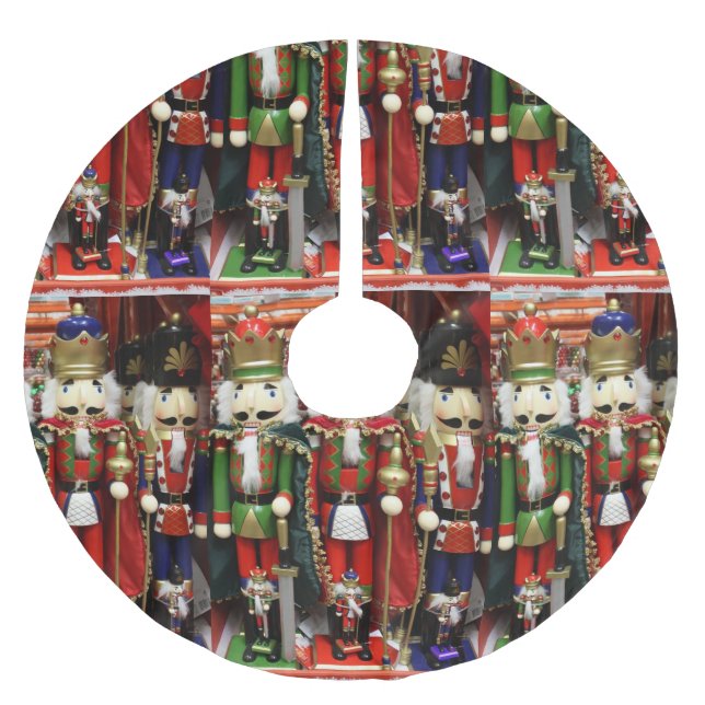 Nutcracker Weihnachtssoldaten Polyester Weihnachtsbaumdecke (Vorderseite)