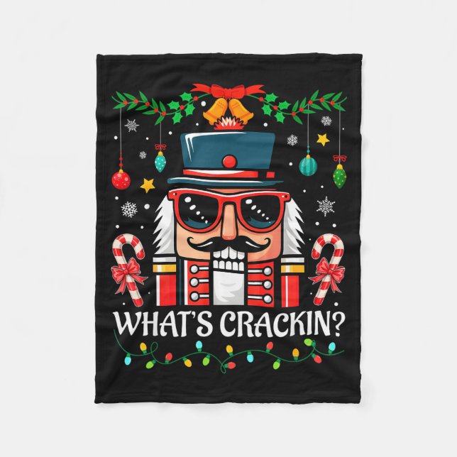 Nutcracker What's Crackin Funny Christmas Men Wome Fleecedecke (Vorderseite)